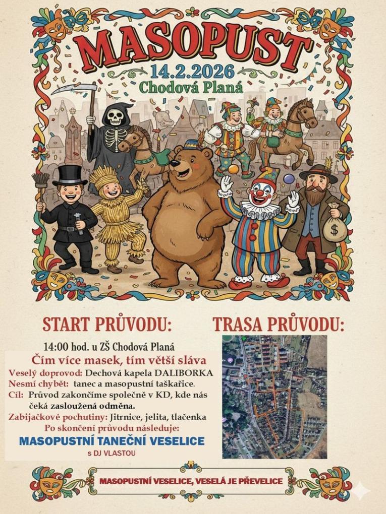 Masopust v&nbsp;Chodové Plané 2026